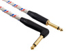 Red's Music Instrumentenkabel - Klinke 6,3mm / Klinke 6,3mm gewinkelt - FOP geflochtenes Kabel - GCF1230BRW - 3m