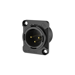 3 poliger XLR-Stecker, schwarzes elektrophoretisch lackiertes Gehäuse Roxtone RX3MD-BG