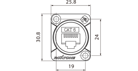 Durchgangsgehäuse RJ45 (CAT6a) Adapter Roxtone RAE8FD-C6