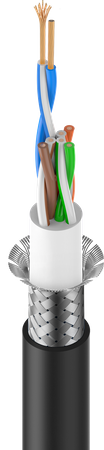Flexibles CAT5e-Datenkabel S/UTP - 26AWG - 4 x 2 x 0,15 mm² Roxtone CAT5FB