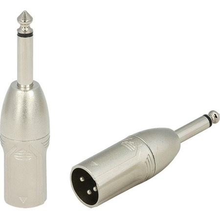 Audio Adapter 6,3 mm Mono Stecker auf XLR 3-polig Stecker Roxtone RA2XMJM