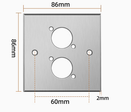Leere Aluminium Zeichnung Wandmontageplatte Teriux TWP-2-SL