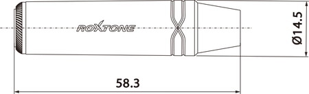 6.3mm Stereoklinke, schwarzes elektrophoretisch lackiertes Gehäuse, Roxtone RJ3FPP-BG