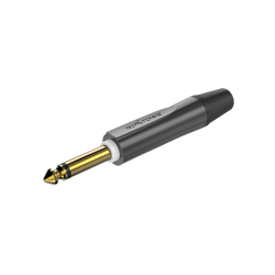 PUREPLUG, 6.3mm Monostecker, Gehäuse aus Satin-Nickel, vergoldete Kontakte Roxtone PJ2X-GG-PURE