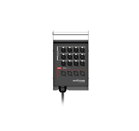 Audio-Stage-Box, konfektioniert mit mehradrigen Audiokabeln der TCC-Serie Roxtone STBN1204L15