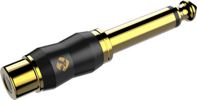 Klinkenadapter 6,3 mm Mono Stecker auf Cinch (RCA) Buchse, vergoldet Roxtone RA2JPF