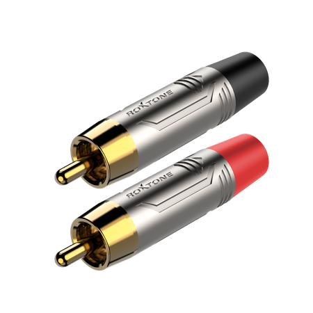 RCA plug, Nickel plated shell Roxtone RF2CS-NG