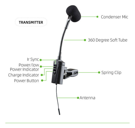 Drahtloses Mikrofon für Saxophon Acemic ST-5