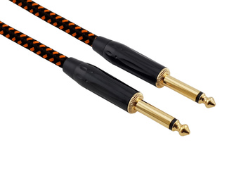 Red's Music Instrumentenkabel - Klinke 6,3mm / Klinke 6,3mm - FOP geflochtenes Kabel - GCF1130BO - 3m