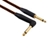 Red's Music Instrumentenkabel - Klinke 6,3mm / Klinke 6,3mm gewinkelt - FOP geflochtenes Kabel - GCF1230BO - 3m