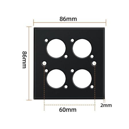 Leere Aluminium Zeichnung Wandmontageplatte Teriux TWP-4-BK