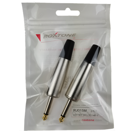 6.3mm Monostecker, vernickeltes Gehäuse, vernickelte Kontakte Roxtone RJ015M