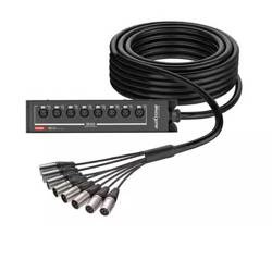 Floor stage box, assembled with TCC series multicore audio cables Roxtone SFBN0800L15