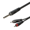 Y-Kabel 6,3 mm Stereo Klinkenstecker auf 2x RCA Stecker, 1 m Roxtone RAYC110L1