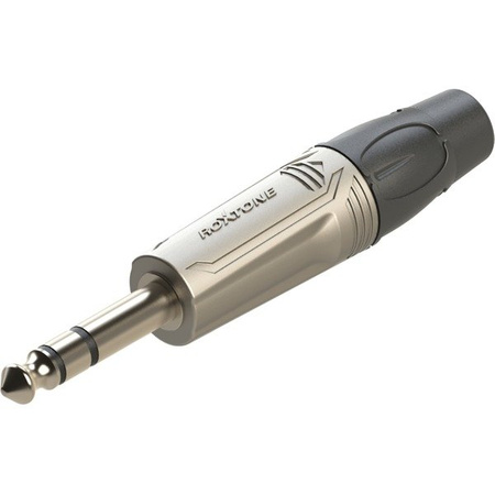 6.3mm Stereo-Stecker, vernickeltes Gehäuse, vernickelte Kontakte Roxtone RJ3P-NN