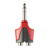 Audio Adapter 6,3 mm Stereo Stecker auf 2x RCA Buchse (Y-Splitter) Roxtone RPAN330 