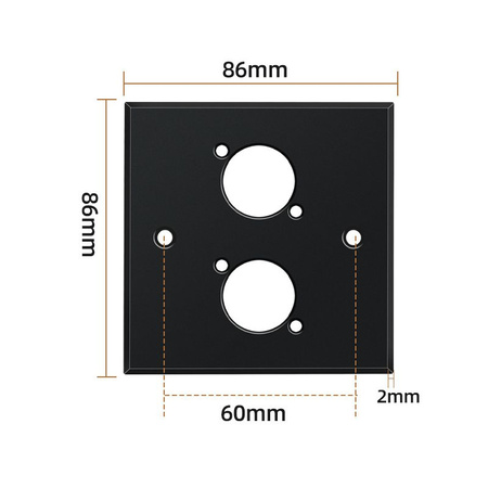 Leere Aluminium Zeichnung Wandmontageplatte Teriux TWP-2-BK