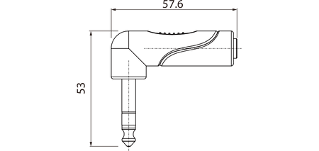 Klinkenadapter 6,3 mm Stereo Stecker auf 6,3 mm Stereo Buchse, rechtwinklig Roxtone RPAN280