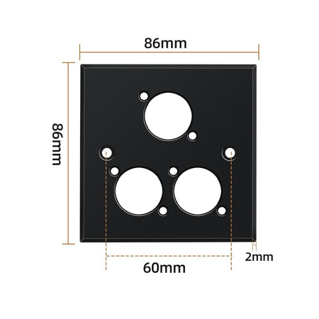 Leere Aluminium Zeichnung Wandmontageplatte Teriux TWP-3-BK