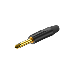 6.3mm Monostecker, schwarzes Gehäuse, vergoldete Kontakte Roxtone PJ2X-BG