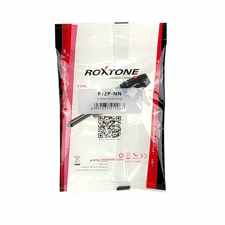 6.3mm Monostecker, vernickeltes Gehäuse, vernickelte Kontakte Roxtone RJ2P-NN