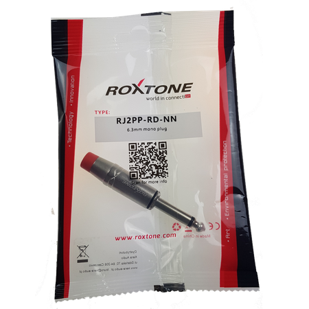 6.3mm Monostecker, vernickeltes Gehäuse, vernickelte Kontakte Roxtone RJ2PP-RD-NN