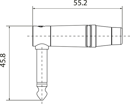 6.3mm Monostecker, vernickeltes Gehäuse, vernickelte Kontakte Roxtone RJ2RPP-BK-NN