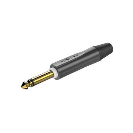 PUREPLUG, 6.3mm Monostecker, Gehäuse aus Satin-Nickel, vergoldete Kontakte Roxtone PJ2X-GG-PURE