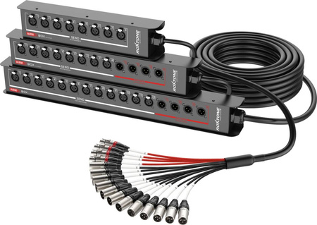Floor Stage Box, konfektioniert mit mehradrigen Audiokabeln der TCC-Serie Roxtone SFBN1204L15
