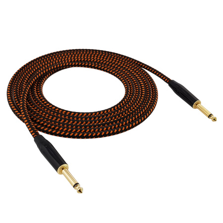 Red's Music Instrumentenkabel - Klinke 6,3mm / Klinke 6,3mm - FOP geflochtenes Kabel - GCF1130BO - 3m