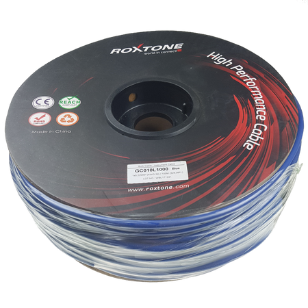 Instrumentenkabel - 24AWG - 1 x 0,22mm² Roxtone GC010-100m-BL