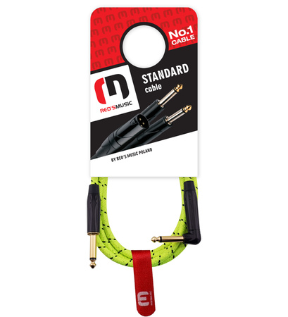 Red's Music Instrumentenkabel - Klinke 6,3mm / Klinke 6,3mm - FOP geflochtenes Kabel - GCF1130TB - 3m