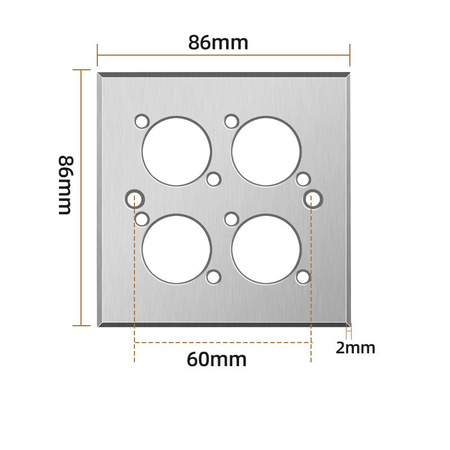 Leere Aluminium Zeichnung Wandmontageplatte Teriux TWP-4-SL