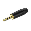 6.3mm Monostecker, schwarzes elektrophoretisch lackiertes Gehäuse, vergoldete Kontakte Roxtone RJ2PX-BG