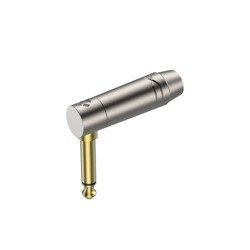 6.3mm Mono-Winkelstecker, vernickeltes Gehäuse, vergoldete Kontakte Roxtone RJ2RPP-NS-NG