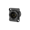 3 poliger XLR-Stecker, schwarzes elektrophoretisch lackiertes Gehäuse Roxtone RX3MD-BG 