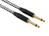 Red's Music Instrumentenkabel - Klinke 6,3mm / Klinke 6,3mm - FOP geflochtenes Kabel - GCF1130BW - 3m