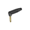 6.3mm Mono-Winkelstecker, schwarzes elektrophoretisch lackiertes Gehäuse, vergoldete Kontakte Roxtone RJ2RP-BG