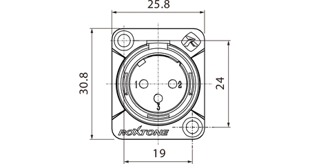 3 poliger XLR-Stecker, schwarzes elektrophoretisch lackiertes Gehäuse Roxtone RX3MD-BG 