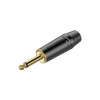 6.3mm Monostecker, schwarzes elektrophoretisch lackiertes Gehäuse, vergoldete Kontakte Roxtone RJ2PX-BG