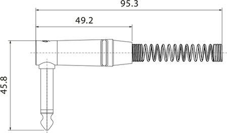 Instrumentenkabel 6,3 mm Mono-Klinke auf 6,3 mm Mono-Klinke gewinkelt, 10 m Roxtone SGJJ110L10