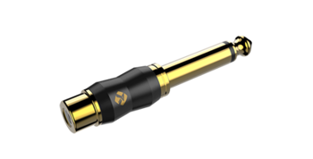 Klinkenadapter 6,3 mm Mono Stecker auf Cinch (RCA) Buchse, vergoldet Roxtone RA2JPF