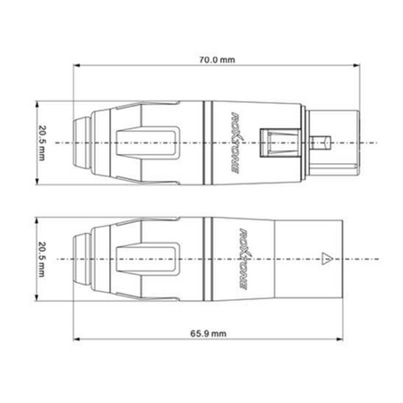 Strapazierfähiger, wasserdichter 3-poliger XLR-Stecker Roxtone RX3MWP-NG