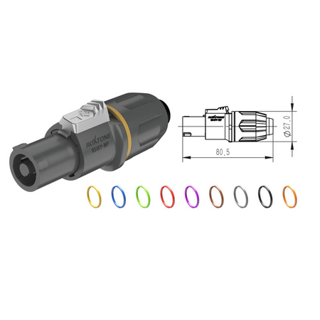 4-polige IP66-Lautsprecherbuchse Roxtone RS4FP-WP-GY
