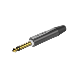 PUREPLUG, 6.3mm Monostecker, Gehäuse aus Satin-Nickel, vergoldete Kontakte Roxtone PJ2X-GG-PURE