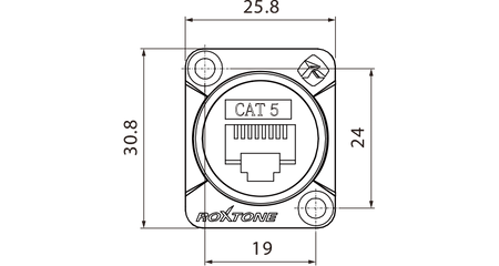 Durchgangsgehäuse RJ45 (CAT5e) Adapter Roxtone RAE8FD-C5