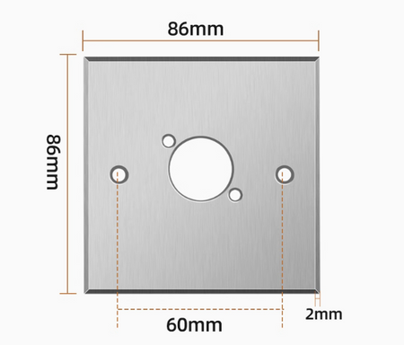 Leere Aluminium Zeichnung Wandmontageplatte Teriux TWP-1-SL