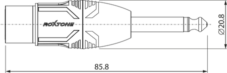 Audio Adapter 6,3 mm Mono Stecker auf XLR 3-polig Buchse Roxtone RA2XFJM