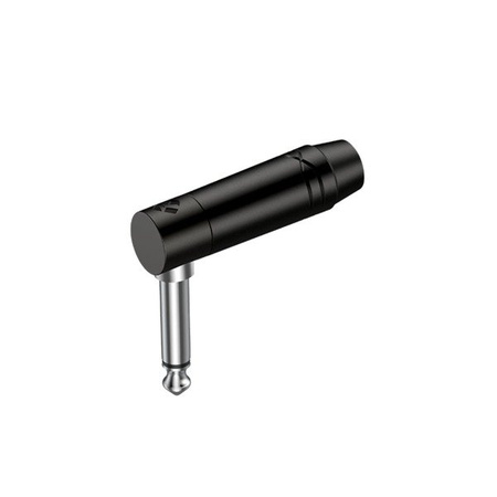6.3mm Mono-Winkelstecker, schwarzes elektrophoretisch lackiertes Gehäuse, vergoldete Kontakte Roxtone RJ2RPP-NS-BN