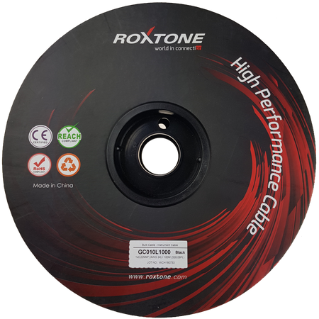 Instrumentenkabel - 24AWG - 1 x 0,22mm² Roxtone GC010-100m-BK